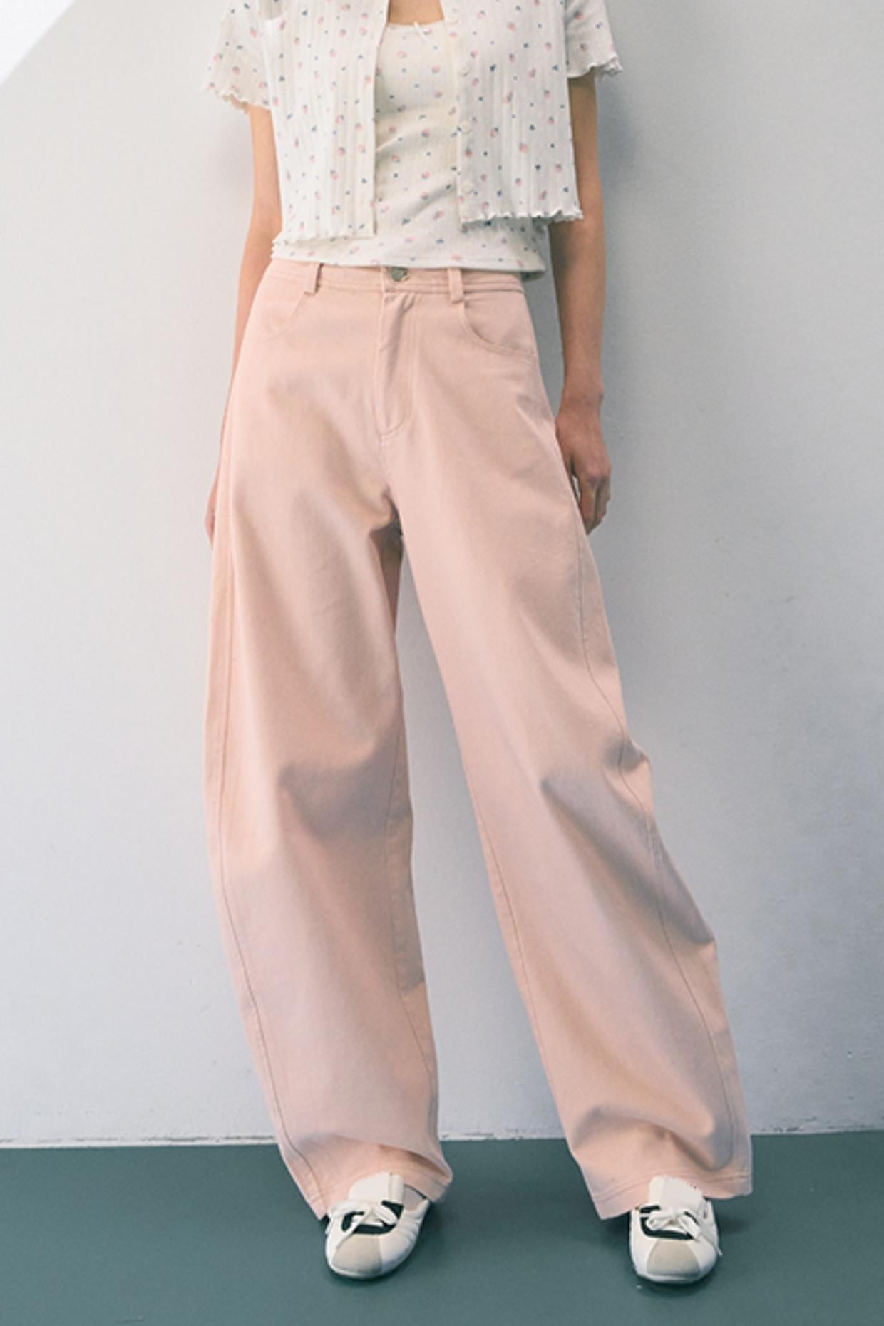 Pink Straight Leg Trousers