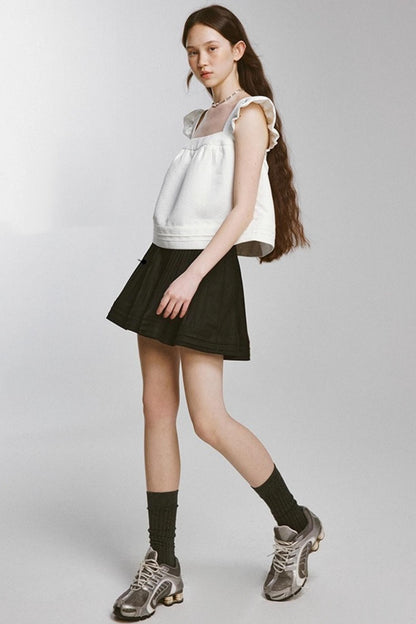 Waist Shape Short Pleated Skirt