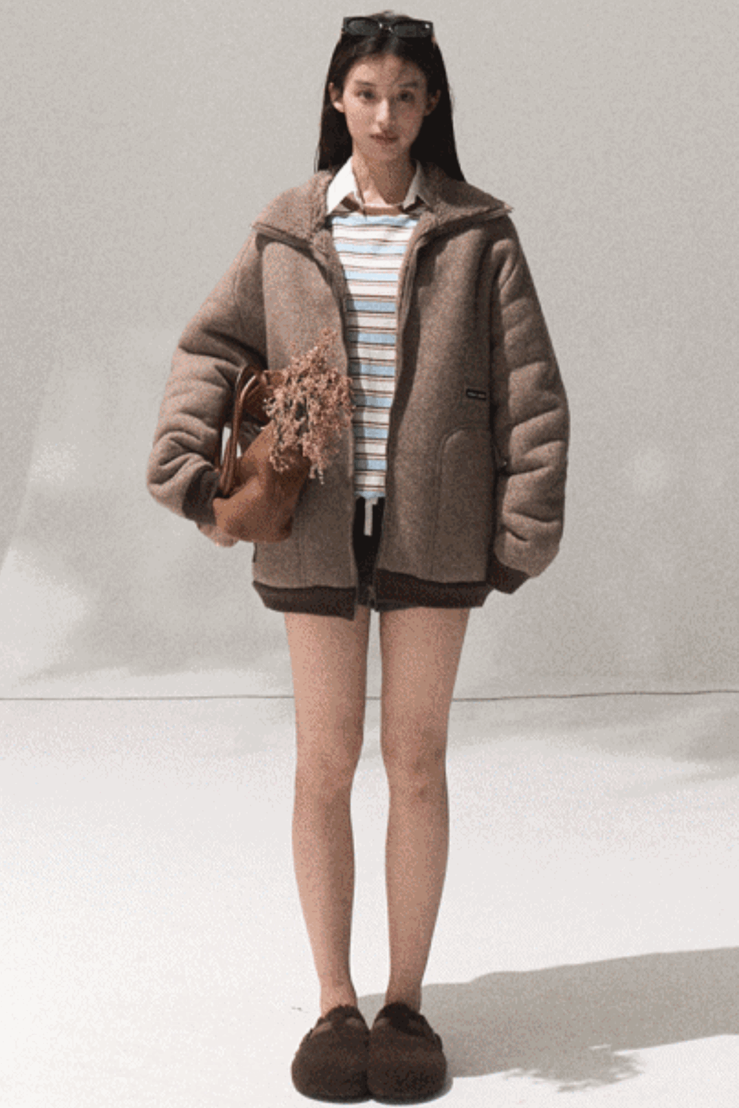 Contrasting Striped Long-Sleeve Shirt