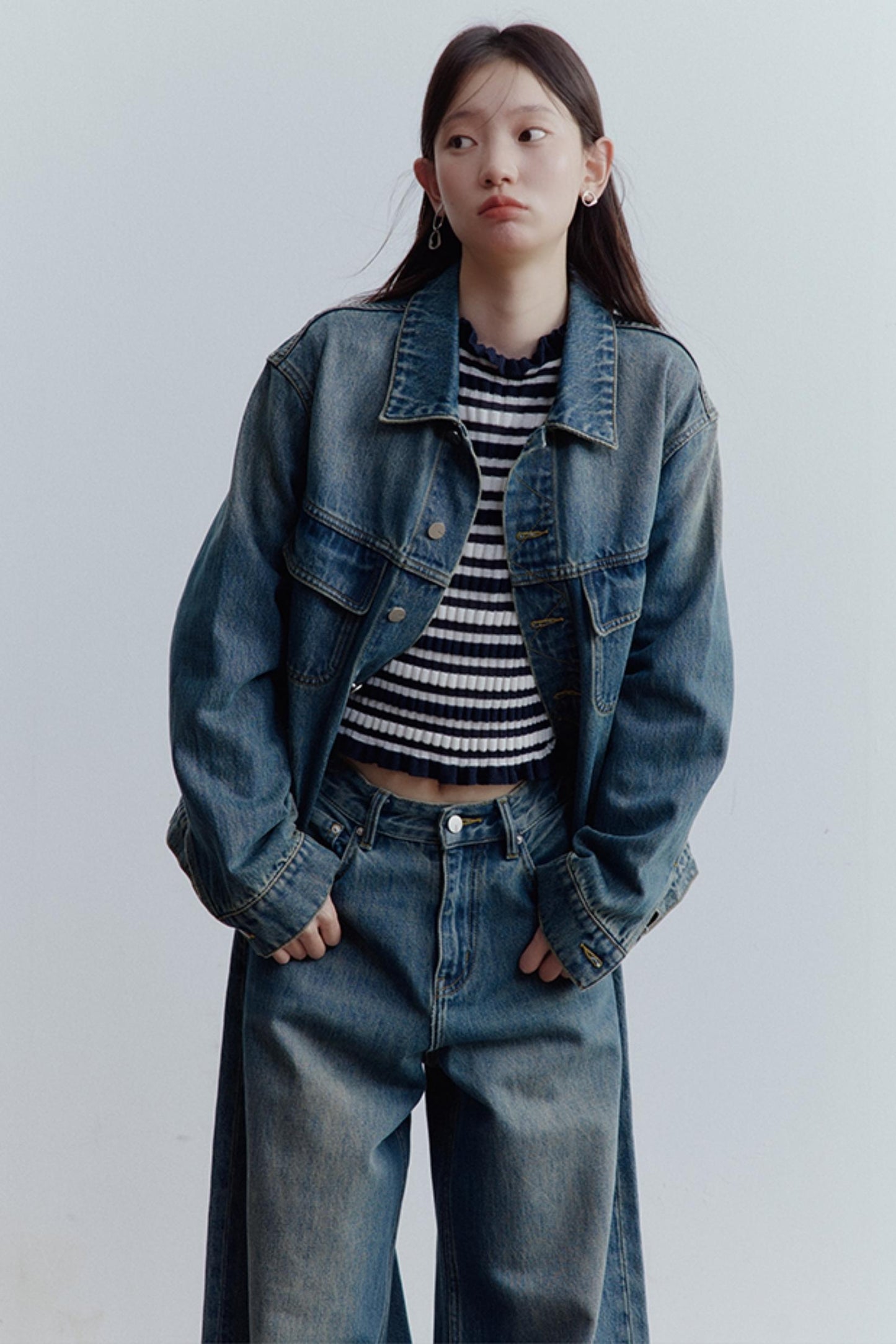 Restless Blue Wide-leg Denim Jeans