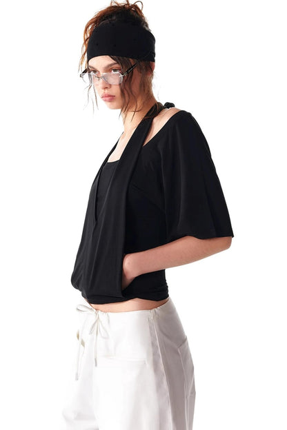 Soft Skin-Friendly Halterneck Stretch T-Shirt