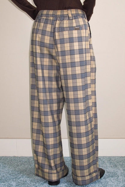 British Plaid Loose Trousers