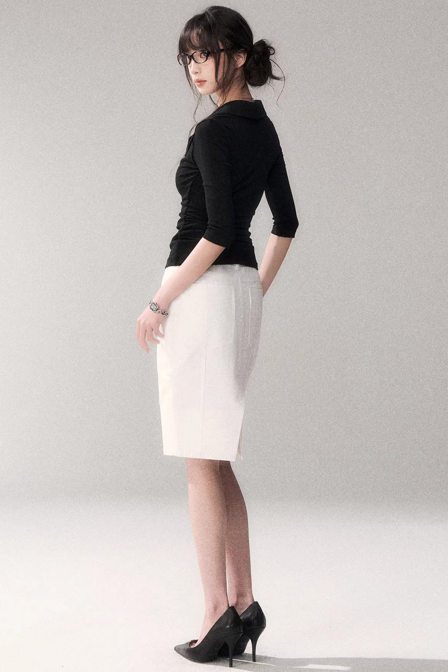 Black Lace Patchwork Top