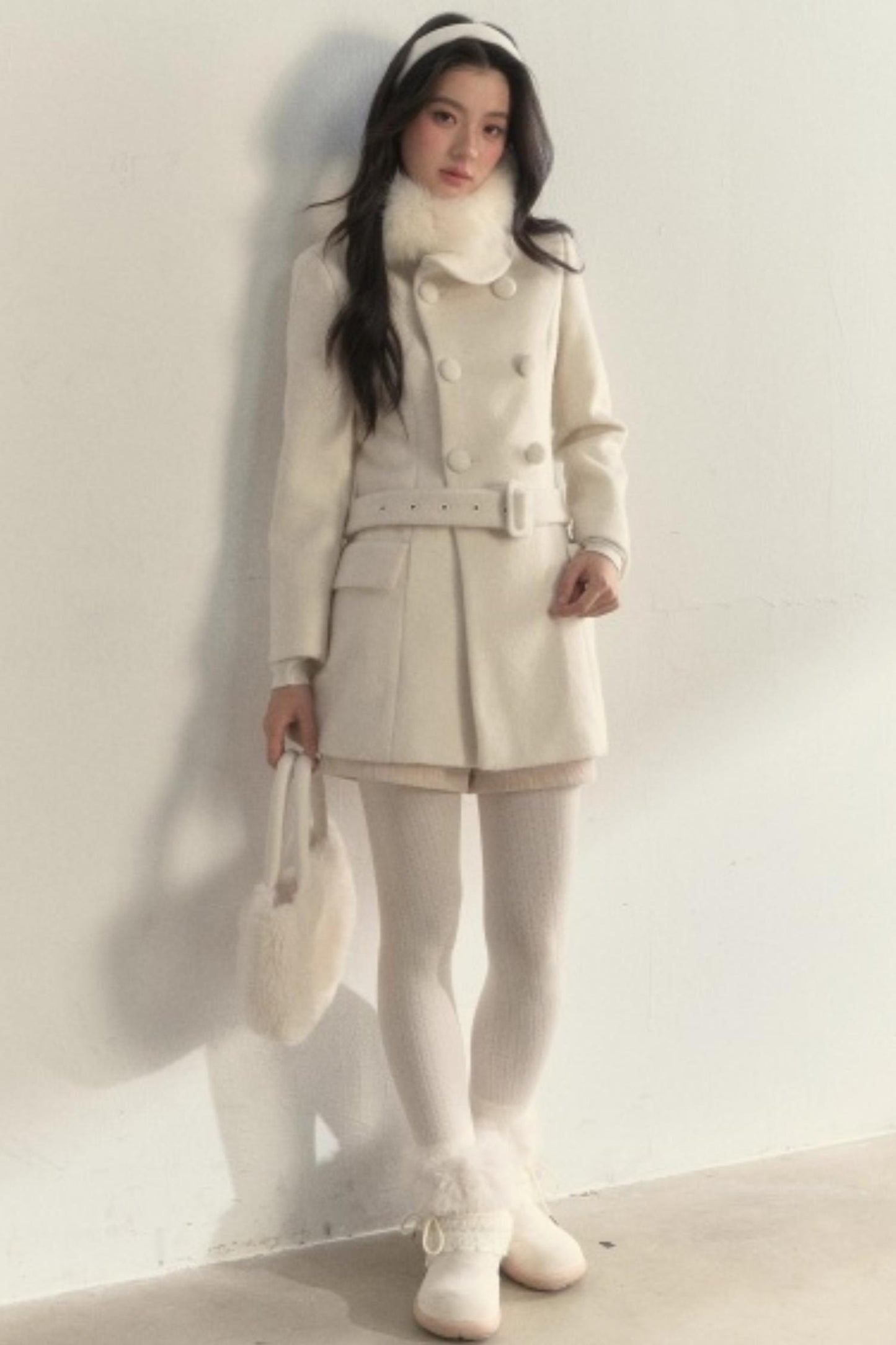 Double Breasted Low-Belt Mid-Length Coat