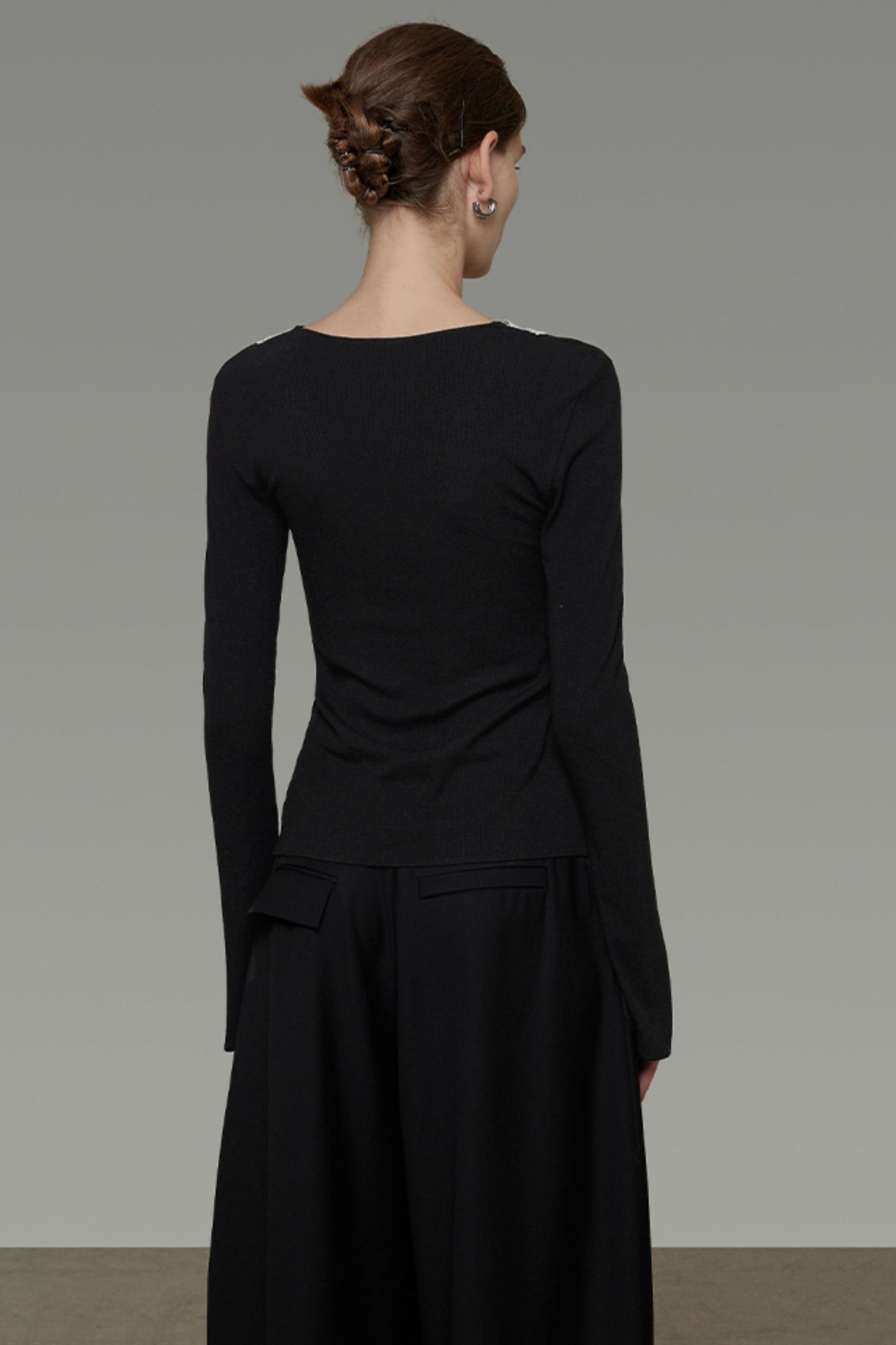 Lace Knitted V-Neck Sweater