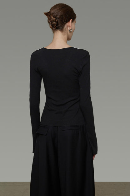 Lace Knitted V-Neck Sweater