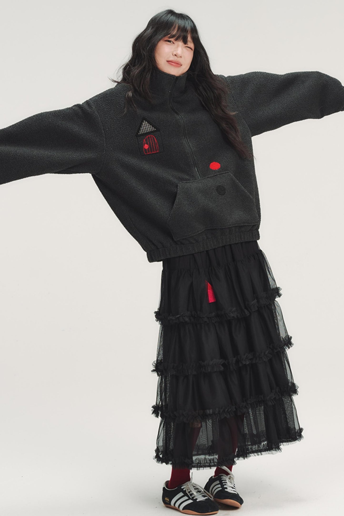 Colorful Plaid Fleece Sweatshirt