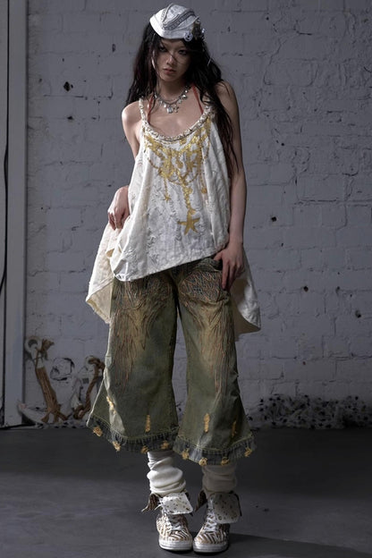 Hippie Star Foil Loose Strap Vest