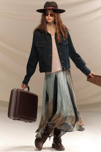 Amber Georgette Patchwork Skirt