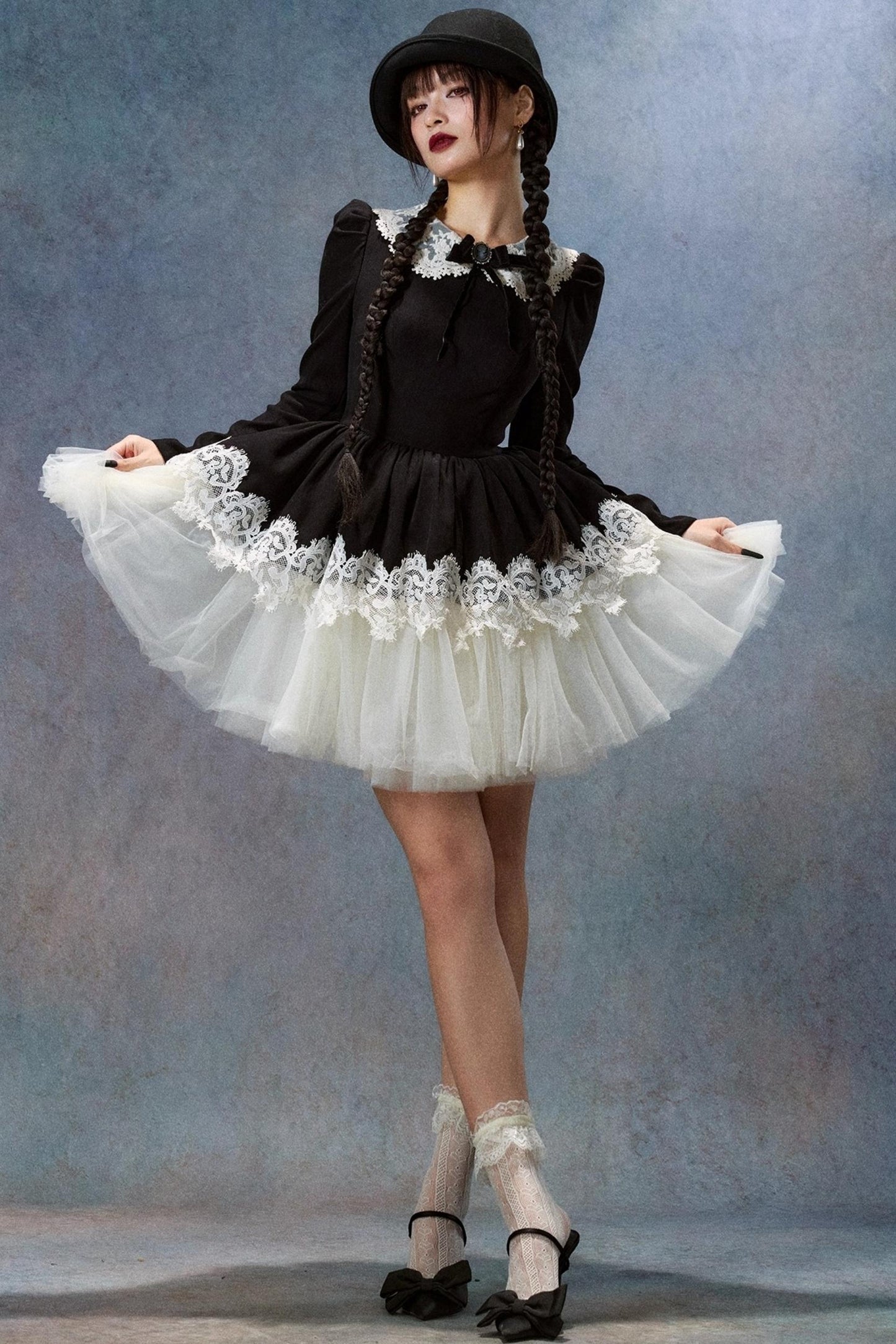 Lace Made Halloween Long Sleeve Dress