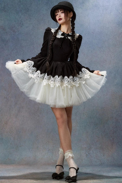 Lace Made Halloween Long Sleeve Dress