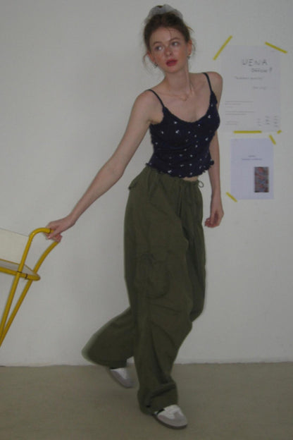 Retro Wide-Leg Work Pants