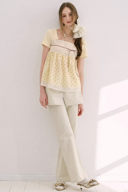 Retro French Babydoll Top