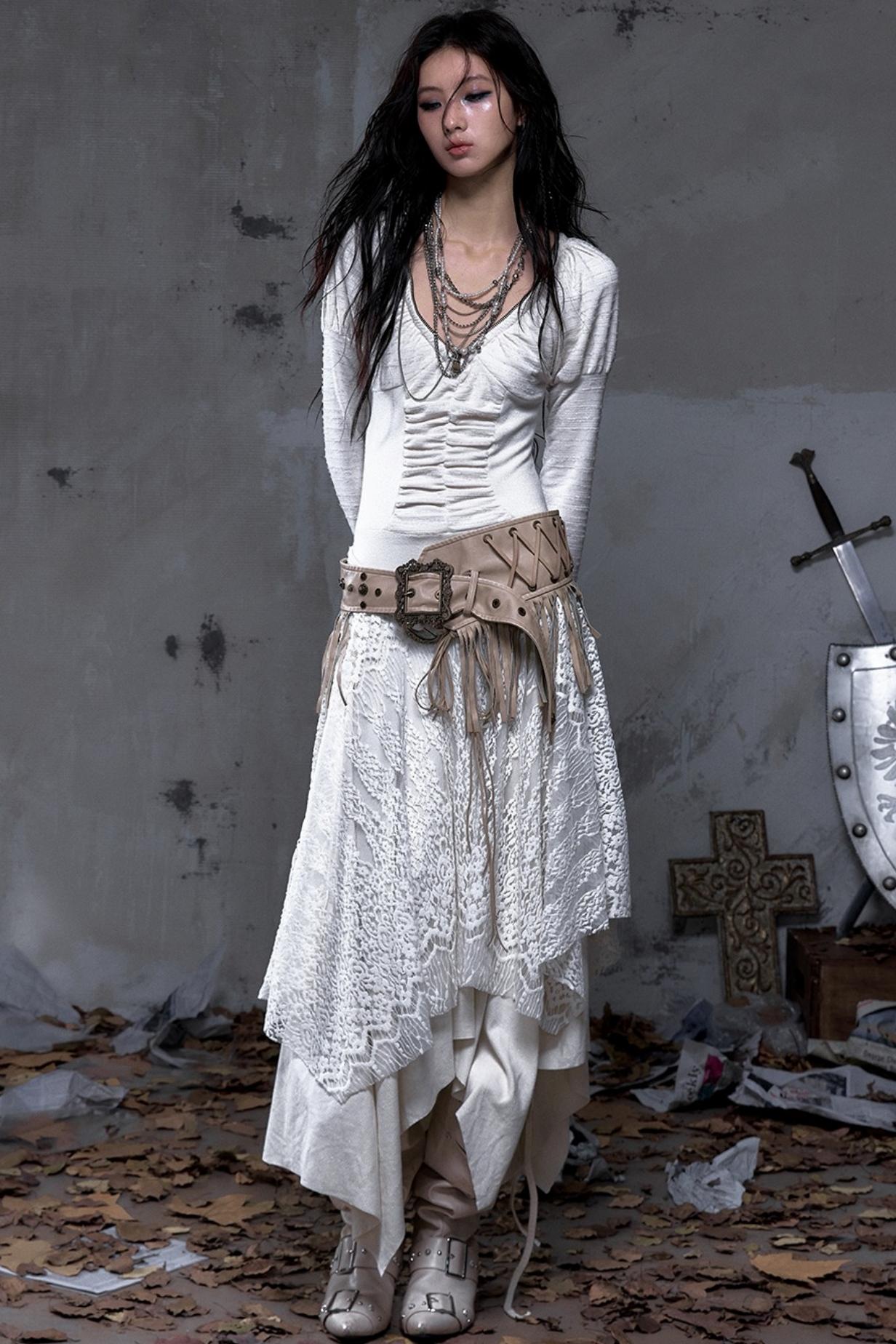 Vintage Punk Fringe Leather Belt