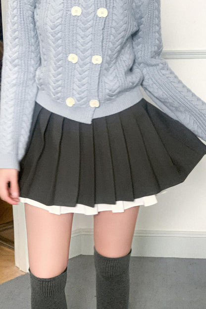 High-Waisted A-Line Pleated Skirt