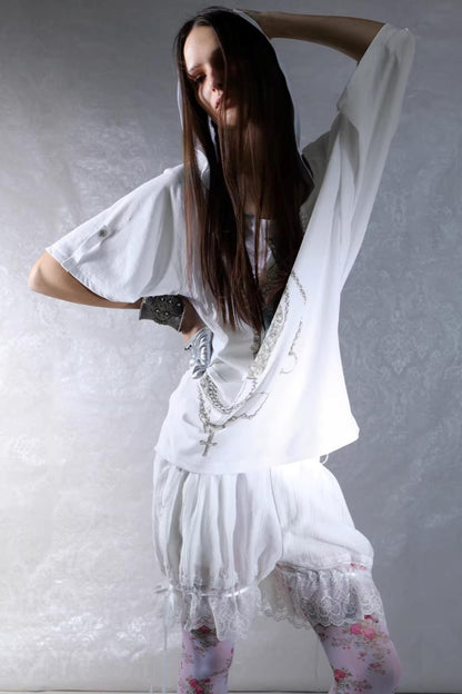 Retro Gemstone Hooded Top