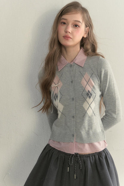 Vintage Rhombus Knit Sweater Top