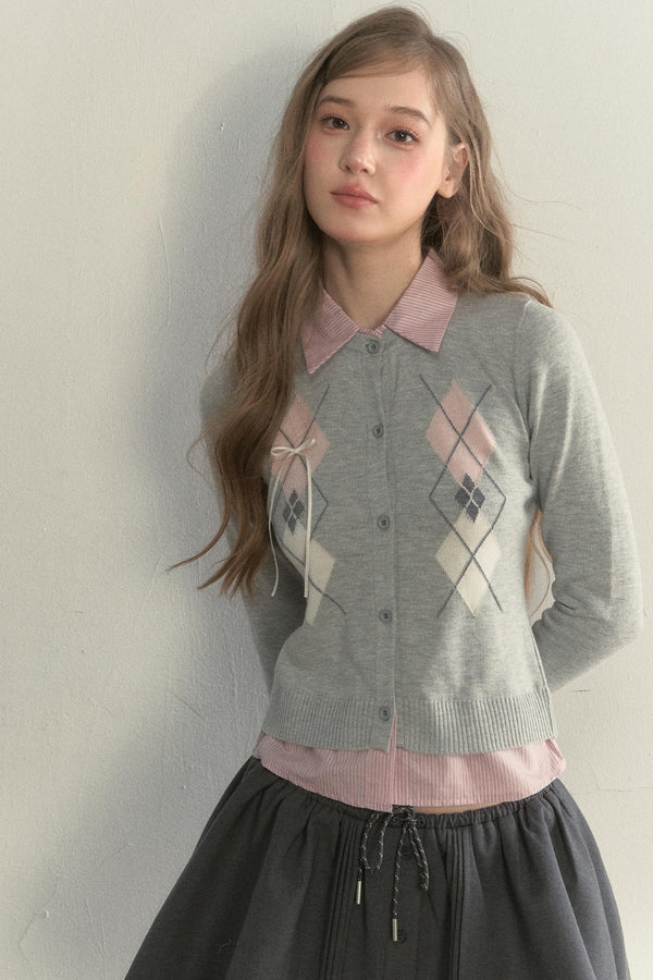Vintage Rhombus Knit Sweater Top