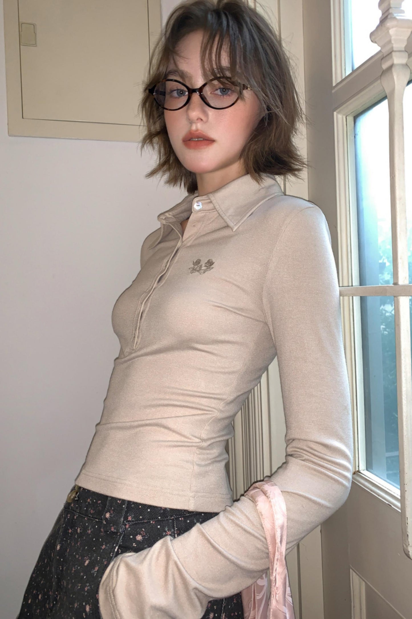 Wave Embroidered Polo Tee