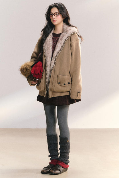 Plaid Patchwork Knit Cardigan