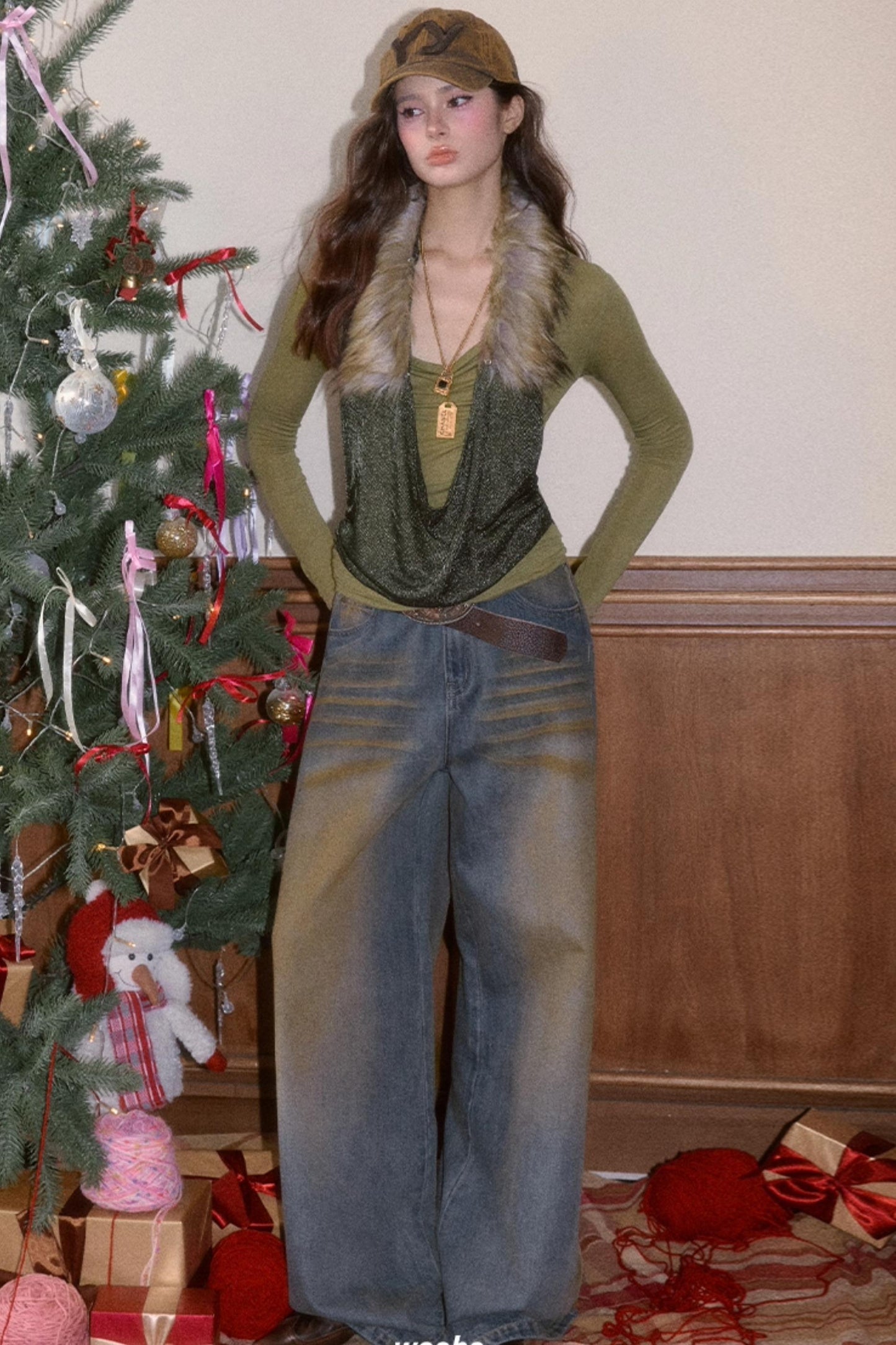 Vintage Smeared Denim Pants