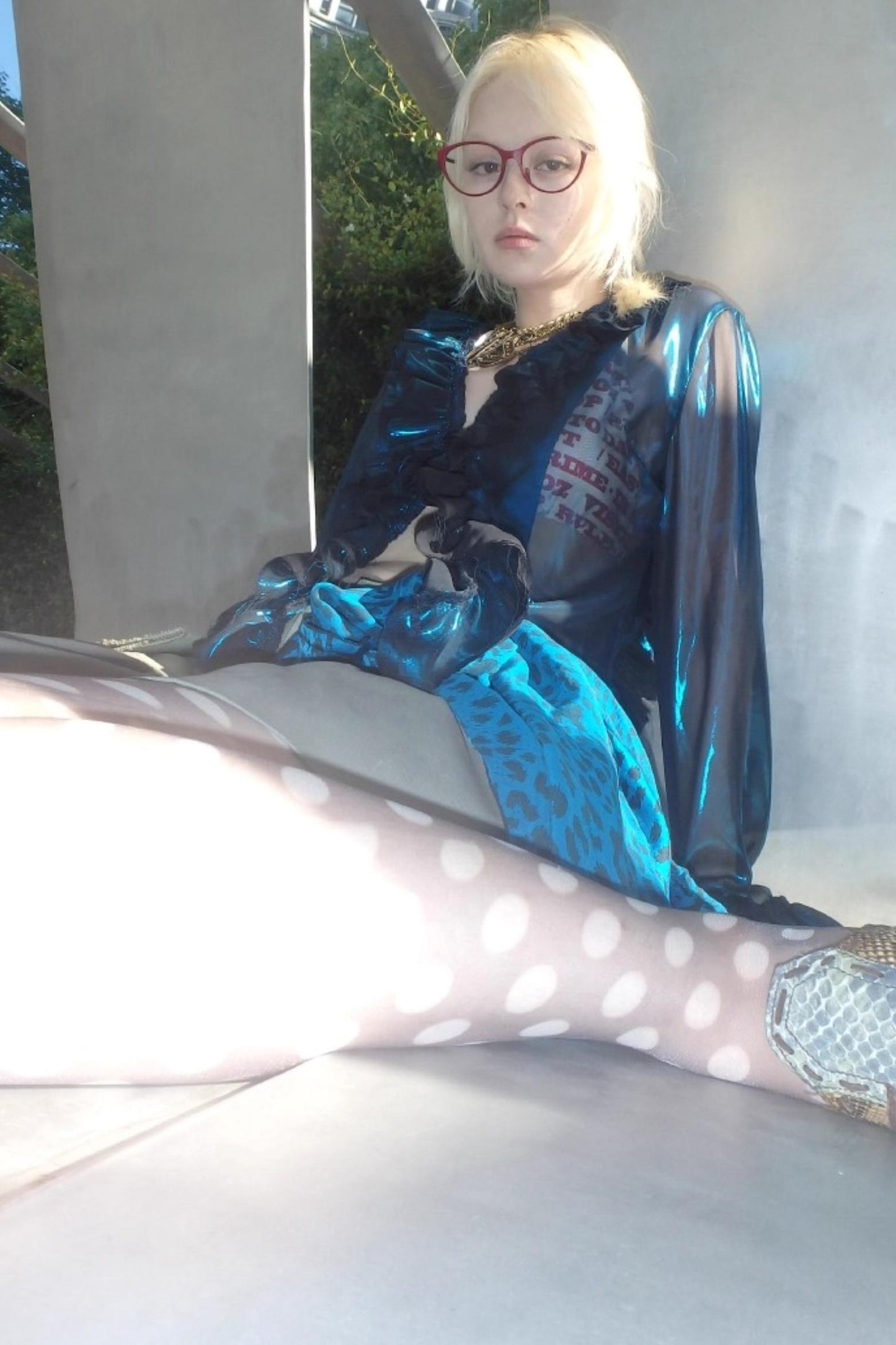 Shattered Blue Mesh Cardigan