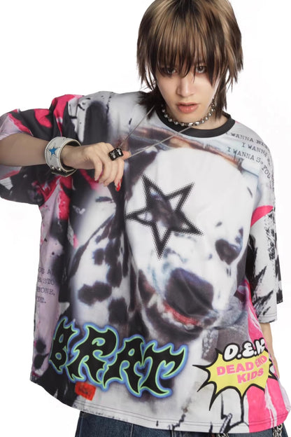 Graffiti Print Oversized T-Shirt