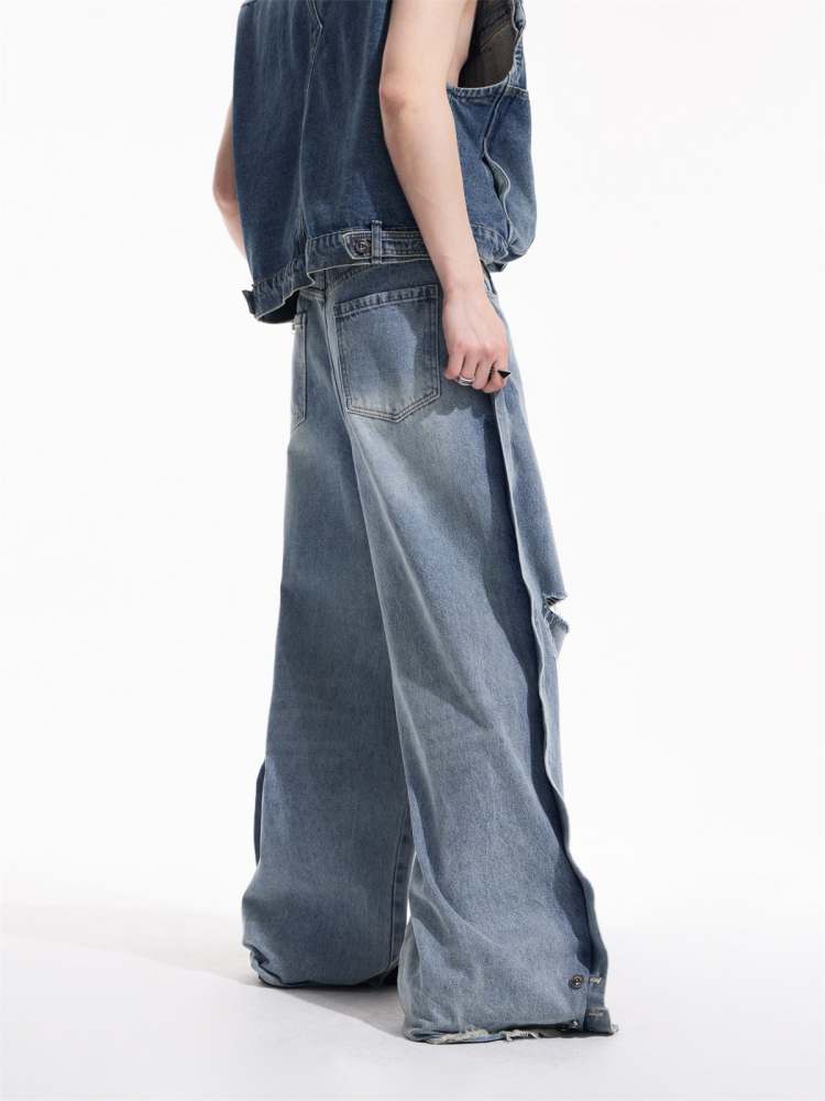 Niche Design Holes Loose Fitting Jeans