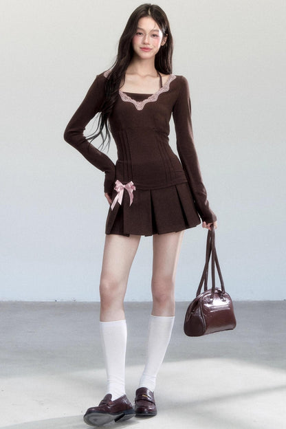 Lace Halterneck Base Layer Top