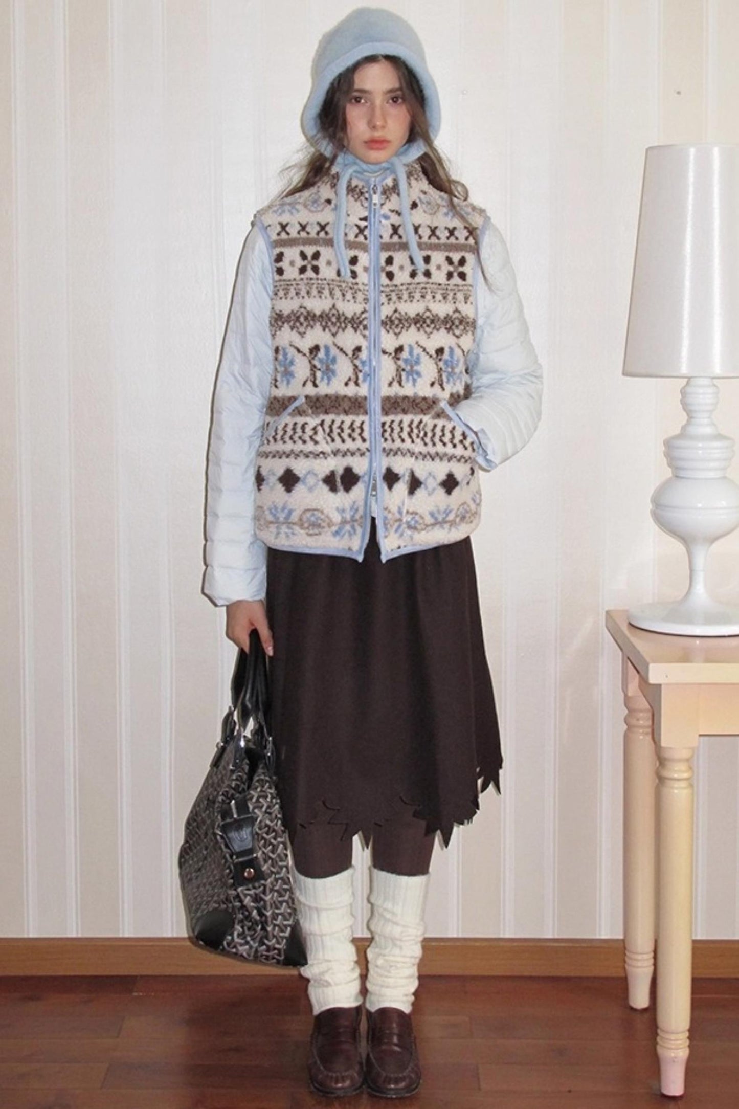 Sea Salt Cocoa Faux Shearling Jacket Set-Up