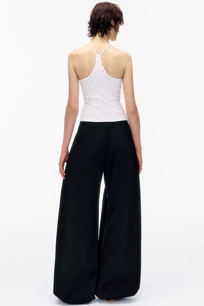 Waist Ruched Wide-Leg Pants