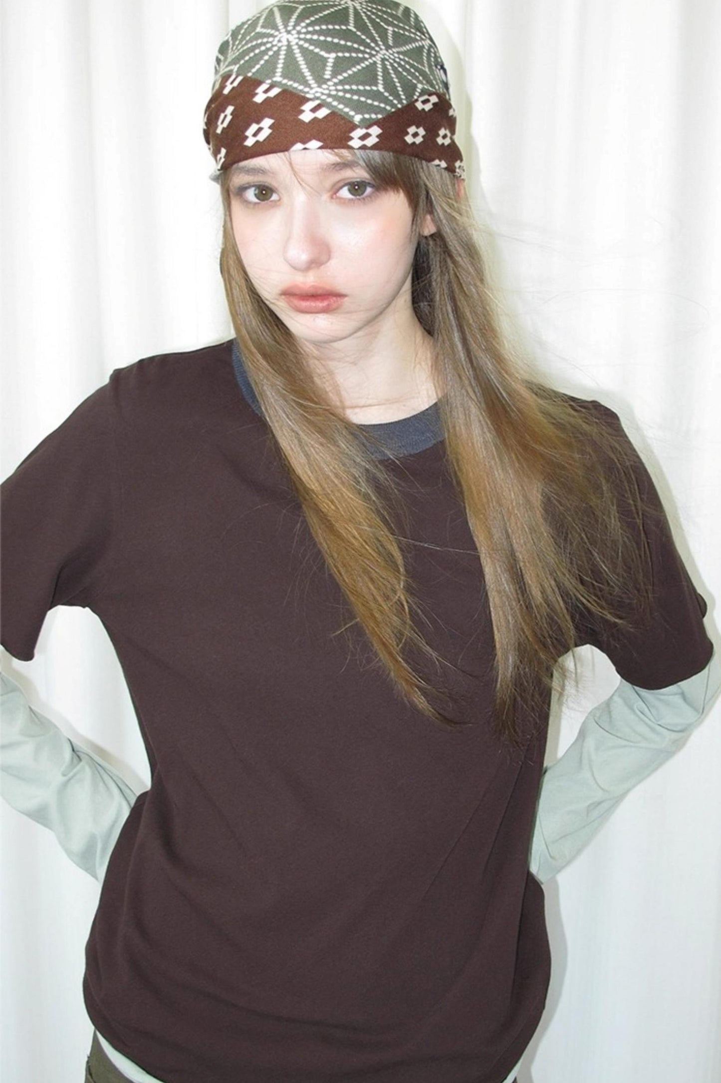 Fake Two-Piece Contrast Long Sleeve T-shirt
