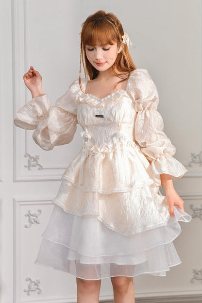 Princess Puff Sleeve Court Dress