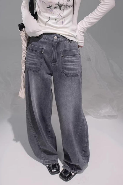Ink Gray Distressed Jeans