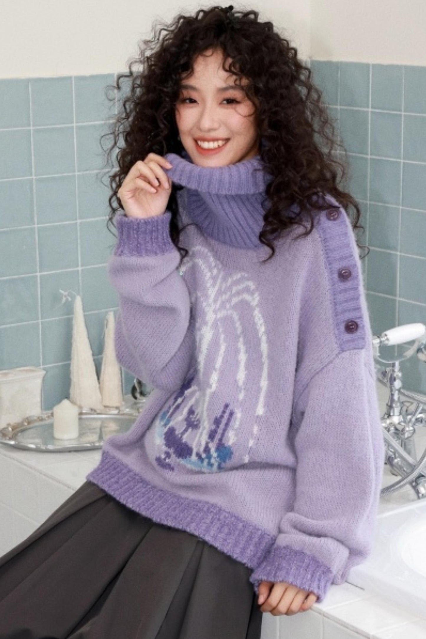 Fountain Pattern Knit Sweater