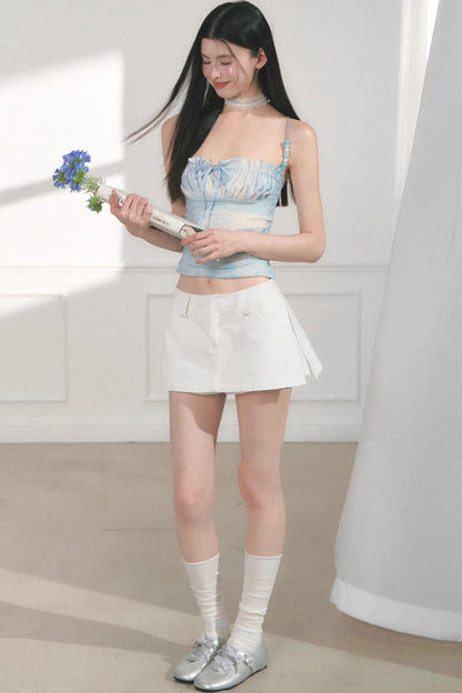 Summer Beaded Lace Waist Top