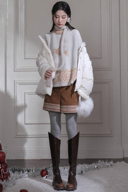 Red Sand Corduroy Wool Shorts