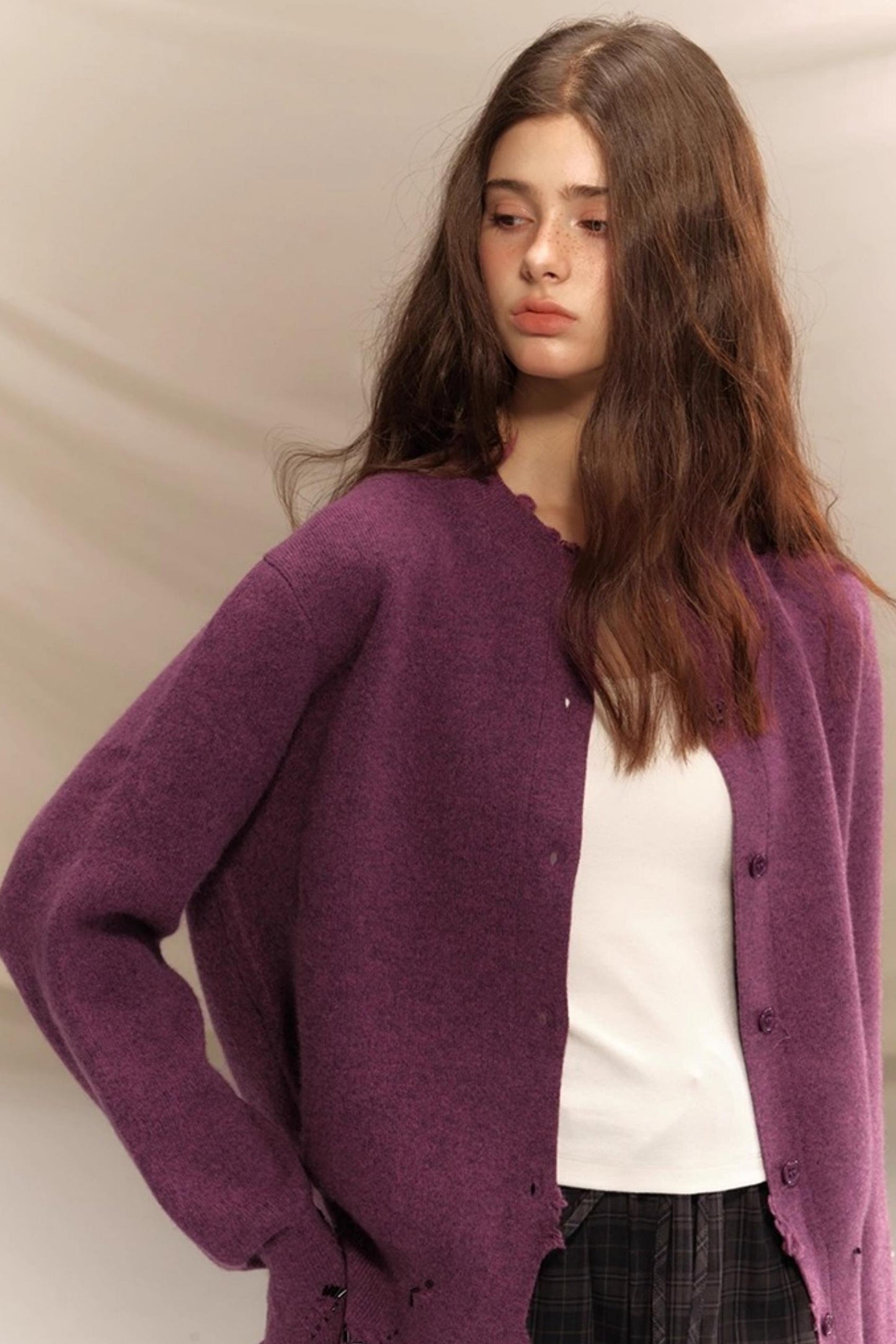 Merino Wool Nail Beads Cardigan