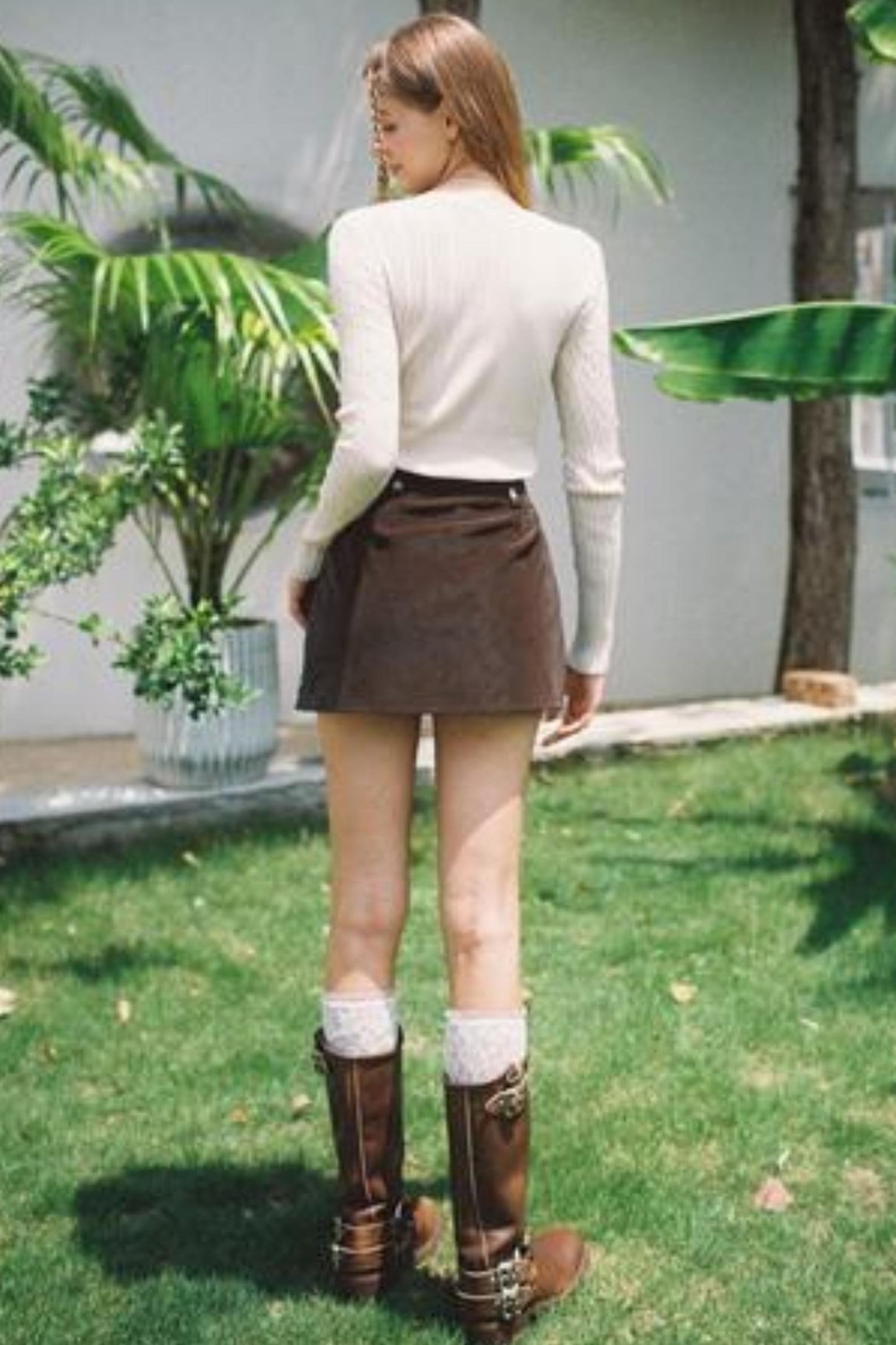 Flower V-Neck Knit Sweater