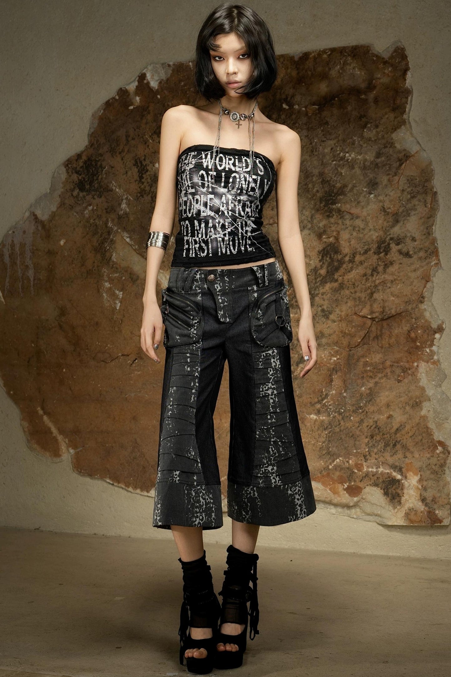 Punk Dark Flared Pants