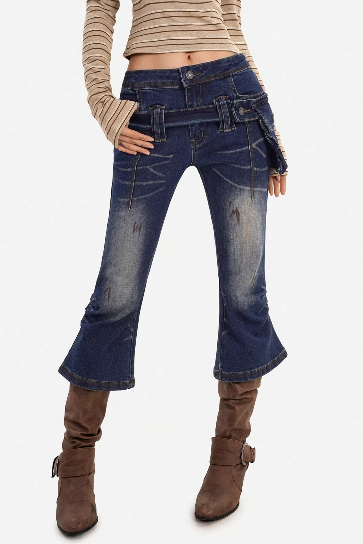 Vintage Washed Flared Pants