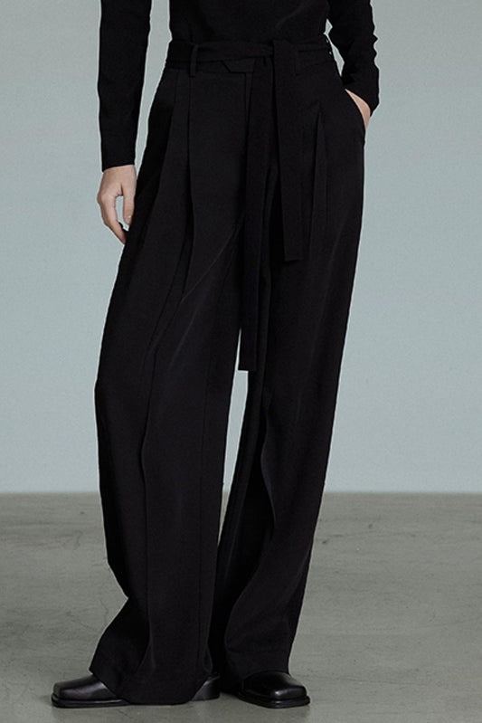 Woman's Wide Leg Drape Mop Pants