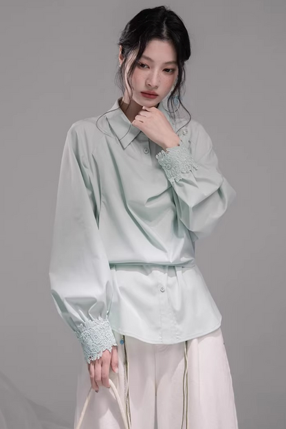 옥시젠 그린 디컨스트럭션 블라우스