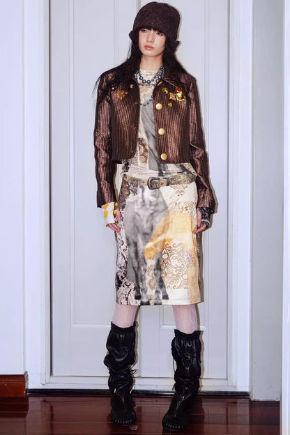 Gold Silk Glitter Jacket