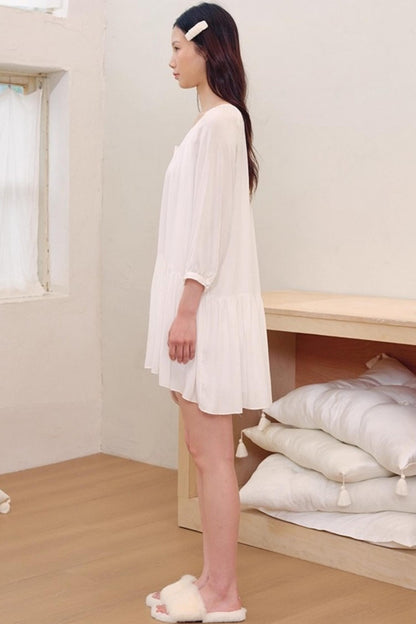 Light Dance Long-Sleeved Shirt Dress