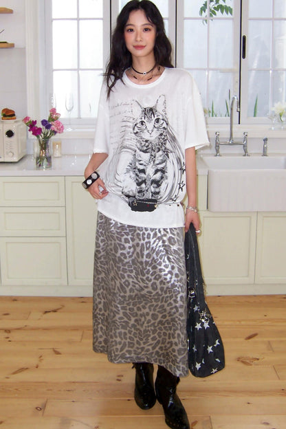 Retro Cat Print Top