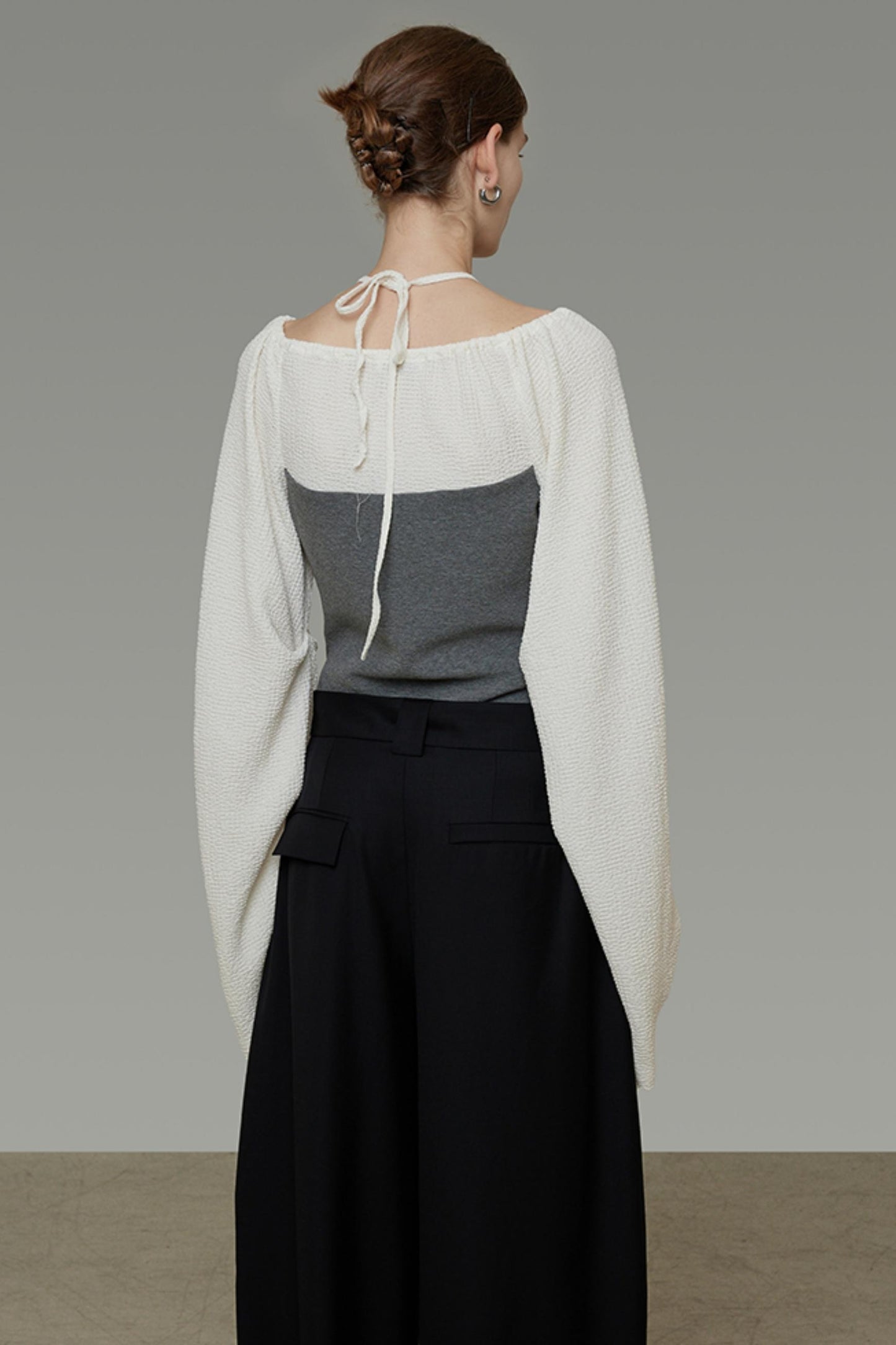 Contrast Round Neck Knit Top