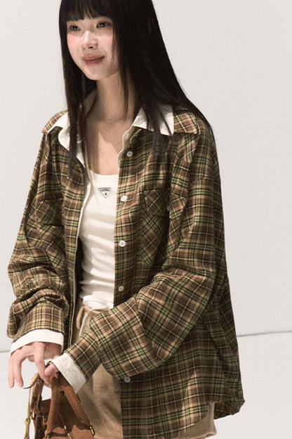 Vintage Striped Texture Two-Piece Shirt