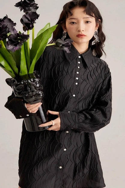 Original Design White Long-Sleeved Shirt