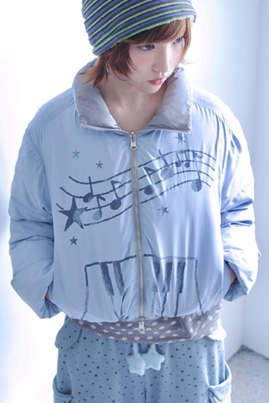 Dreamcore Blue Gray Reversible Padded Jacket